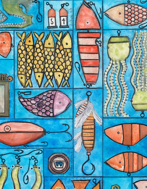 Tackle Box | Framed Giclee Print on Canvas